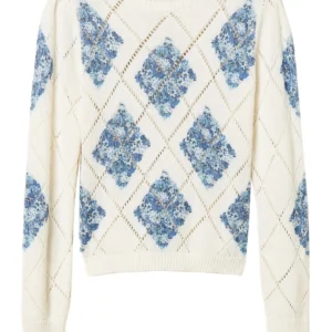 TWINSET diamond-pattern floral sweater