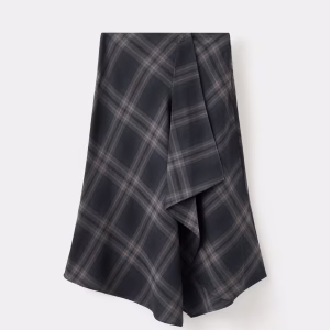 Checked asymmetric skirt