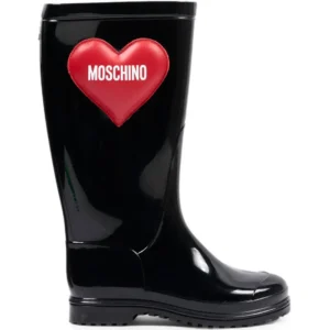 Moschino Kids heart-patch wellies boots