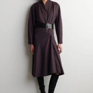 Shawl-collar Wool Wrap Dress COS