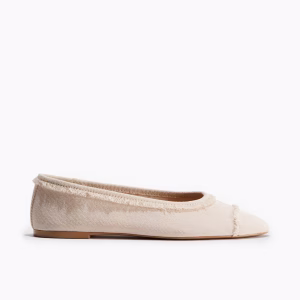 Frayed Cotton Ballet Flats