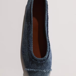 Frayed Cotton Ballet Flats