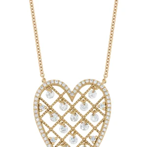 18K Gold Audrey Diamond Heart Pendant Necklace - Bony Levy