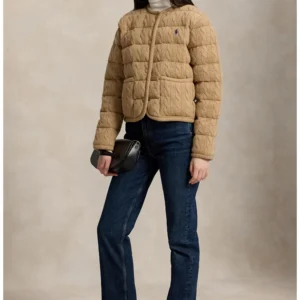 Padded Cable Stitch Wool & Cashmere Puffer Jacket