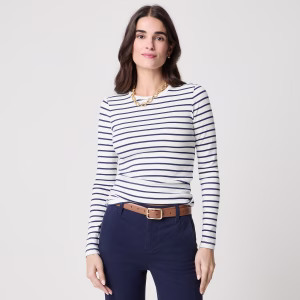 Long-sleeve striped everyday tee