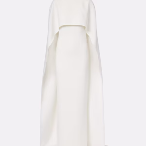 Roland Mouret Crystal-embellished caped crêpe gown
