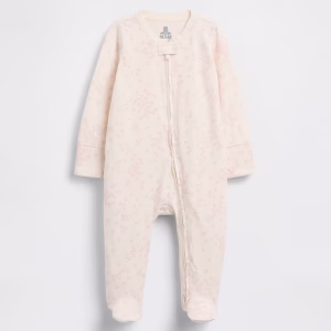 Baby Organic Cotton Floral Footed One-Piece