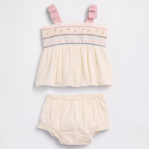 Baby Embroidered Tank Outfit Set