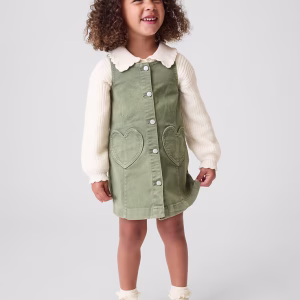 Baby & Toddler Denim Heart Pocket Shift Dress