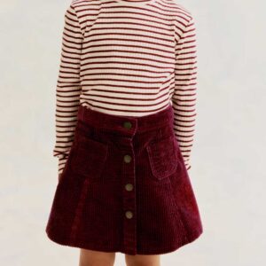 Corduroy A-Line Skirt Dark red