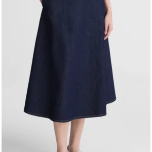 Organic Cotton Denim Midi Skirt Madewell