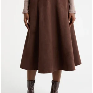 Faux Suede Flare Skirt Renee C