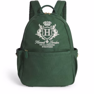 Harrods Cotton Embroidered Emblem Backpack