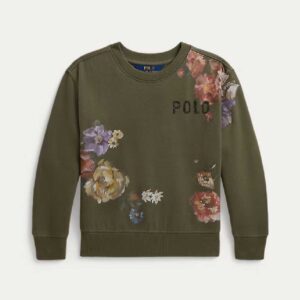 Floral Fleece Sweatshirt Cruise Olive