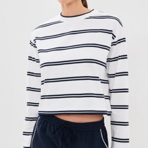 Good American The Long Sleeve Layered Tee