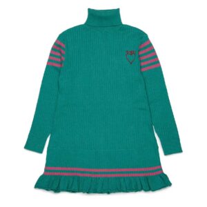 Marni Kids Striped Turtleneck Knitted Dress