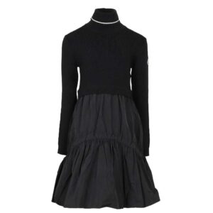 Moncler Enfant Logo Patch Long-Sleeved Flared Jumper Dress