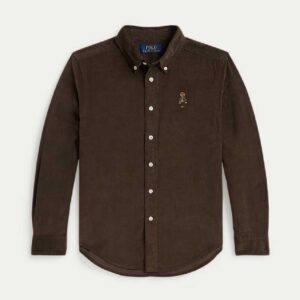 Polo Bear Cotton Corduroy Shirt Nutmeg Brown