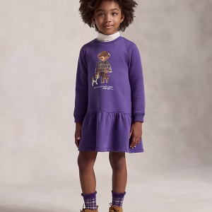 Polo Bear Fleece Long-Sleeve Dress Girls 2-6x