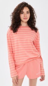Sporty & Rich NY Crest Easy Long Sleeve Tee