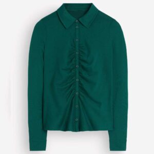 Supersoft Ruched Jersey Shirt Midnight Teal