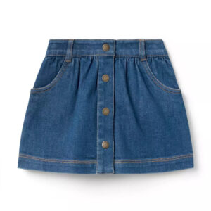 The Denim Button Skirt medium wash
