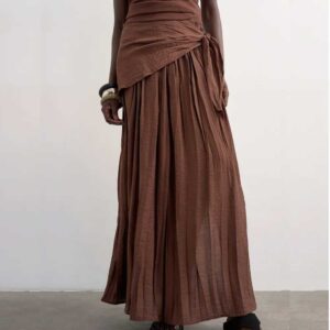 Topshop Sash Tie Crinkle Maxi Skirt