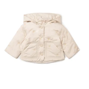 Cherry Embroidered Removable Hood Snap Front Coat LOLA