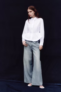 Poplin Peplum Shirt
