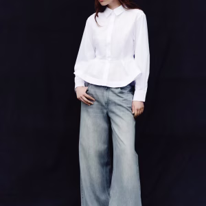 Poplin Peplum Shirt