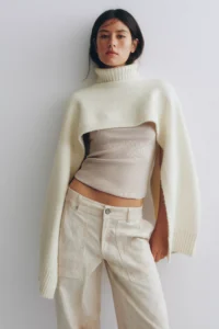 By Anthropologie Funnel-Neck Cropped Shrug