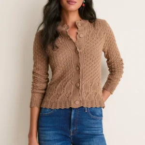 Hyacinth House Red Pointelle Capucine Cardigan