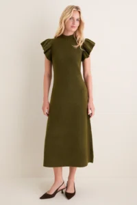 Hyacinth House Olive Knit Martini Midi Dress
