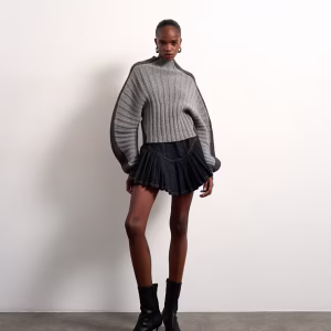 Tolu Coker x Topshop knit premium 100% lambswool ovoid sleeve sweater in gray