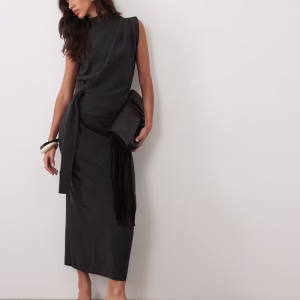 ASOS DESIGN knit midi skirt in charcoal - part of a set
