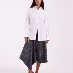 ASOS DESIGN oversized shirt cuff detail in white