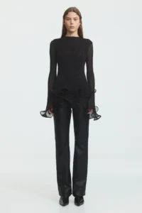 AJE Agata Ruffle Knit Top