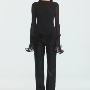 AJE Agata Ruffle Knit Top