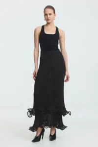 AJE Agata Ruffle Knit Midi Skirt