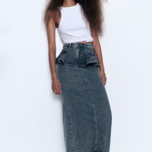 Flounced Denim Skirt