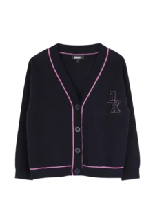 Dkny Kids logo-patch V-neck cardigan