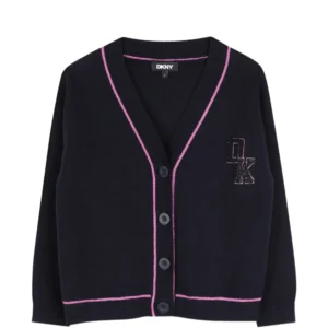 Dkny Kids logo-patch V-neck cardigan