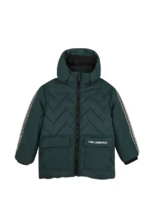 Karl Lagerfeld Kids chevron-quilted logo-tape padded jacket