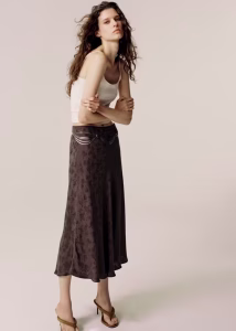 Jacquard A-line skirt