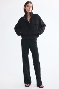 Funnel-Collar Jersey Jacket