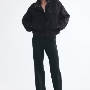 Funnel-Collar Jersey Jacket