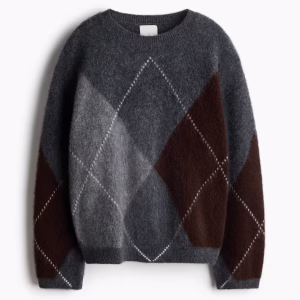Intarsia-Knit Wool Sweater