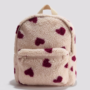 Printed Teddy Fleece Backpack