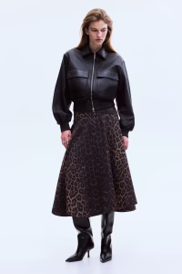 Flared Twill Skirt