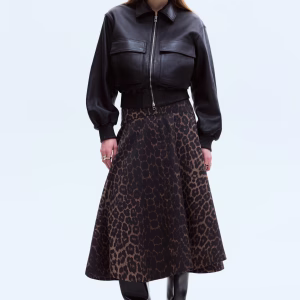 Flared Twill Skirt